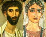 Фаюмские портреты мужчины и женщины. Египет.